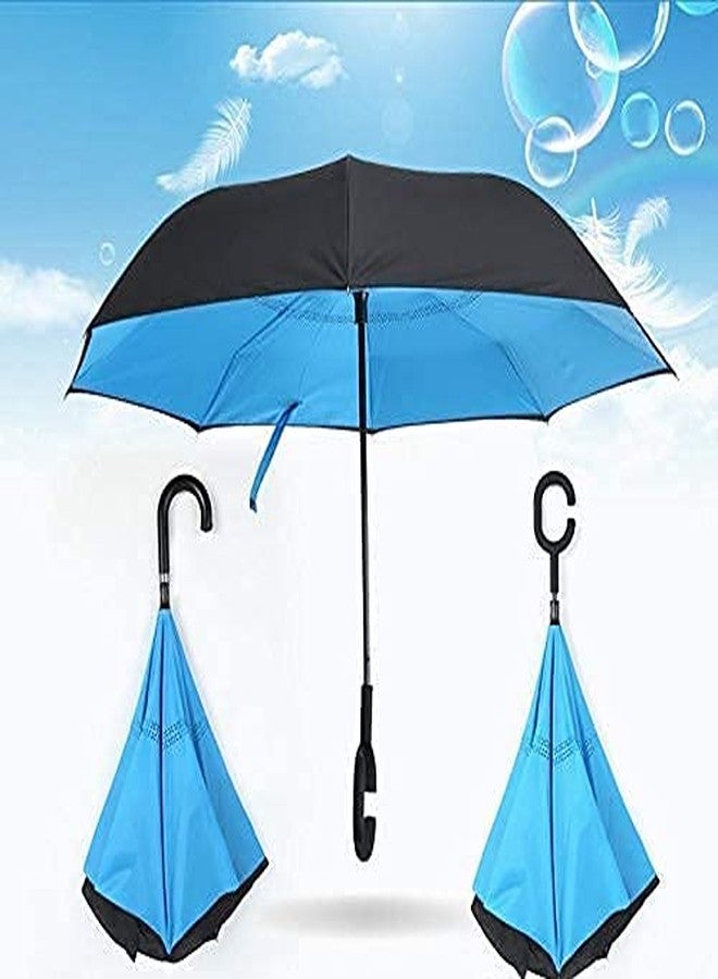 PRIMEFAIR مظلات PRIMEFAIR مزدوجة الطبقات قابلة للعكس ومقاومة للرياح، بمقبض على شكل حرف C، مناسبة للنساء والرجال - Image 4